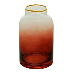 VASO VIDRO OMBRÉ CORAL 8x14cm