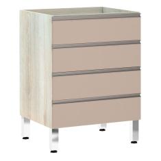 Balcão de Cozinha sem Tampo 60cm 4 Gavetas Luci Luciane Móveis