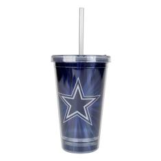 Copo com Canudo NFL Dallas Cowboys 480 ml-Unissex