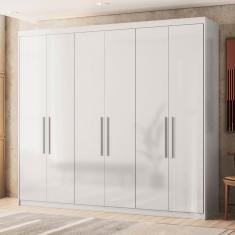 Guarda Roupa Casal 6 Portas 4Gavetas London Demóbile Branco