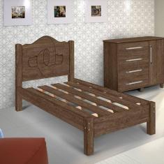 Cama Solteiro em MDF 205cm x 94cm Carmolar Mocaccino