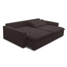 sofá 3 lugares retrátil sem caixa capri veludo tabaco