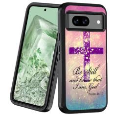 BXIKEOPIU Capa de celular projetada para Google Pixel 8a, resistente, 3 camadas, à prova de choque, à prova de poeira/queda, capa protetora robusta para Google Pixel 8a (2024), cruz cristã, versículo