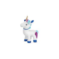 Unicórnio De Pelúcia Branco E Azul 34 Cm Antialérgico