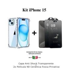 Kit 2 Películas Cerâmica Fosca Privacidade + Capa Capinha Transparente
