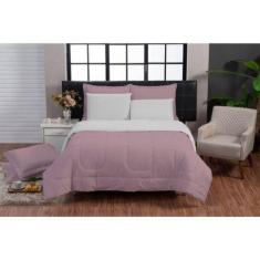 Kit Edredom 200 Fios Affeto 100% algodão 6 peças Dupla Face Casal Quee