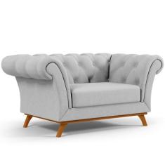 Sofá 2 Lugares Para Sala de Estar Império 150 cm D02 Linho Cinza D-315