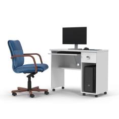 Mesa De Computador Vicenza Branca - Lukaliam Móveis