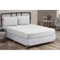 Jogo de Cama Box King Size 03 Peças Liso com Elástico e Fronhas Cama K