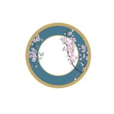 Sousplat Flores Azul - NSW, com base, 1 Peça