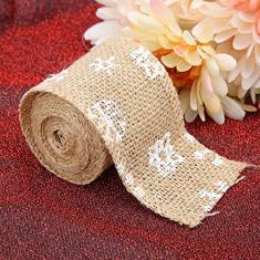 Fita de Serapilheira Artesanal Diy, Fita de Natal Com Fita para Decoração de Festa de Artesanato de Natal, Floco de Neve Vermelho de 6cm Com Lindos enfeites. Seu Design para