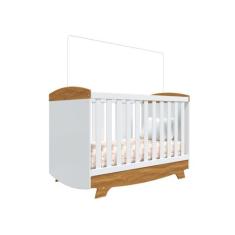 Berço Moveis Peroba Cris Retro Americano mini cama MDF, Branco