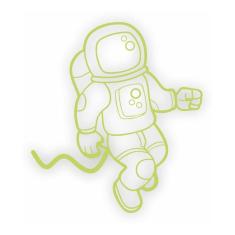 Adesivo Brilha No Escuro Neon Astronauta 40 Cm X 44,4 Cm