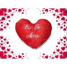 Pelúcia de Coração Dia Dos Namorados Amor 20x17cm Com faixa