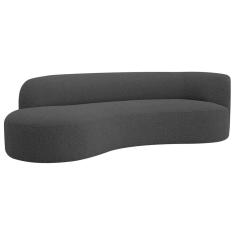 Divã Recamier Orgânico Tokyo 180cm Lado Esquerdo Linho Cor Cinza Escuro