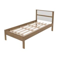 Cama Solteiro CM8004 Amendoa Branco Tecno Mobili