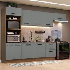 Cozinha Completa 330001 Com Armário E Balcão Rustic/Cinza