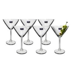 Taça Martini De Cristal Bohemia 280ml Jogo 6, Transparente