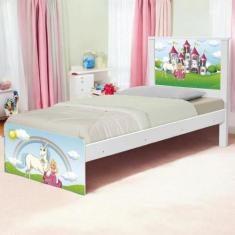 Cama Solteiro Adesivada Princesa Encantada com Colchão - CASA H