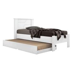 Cama Solteiro Pérola C/ Auxiliar Branco - Conquista