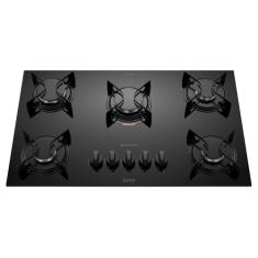 Cooktop 5 Bocas Preto com Mesa de Vidro Atlas U Top Bivolt