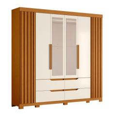 Guarda Roupa Casal Doble 4 Portas e 4 Gavetas com Espelho - Móveis Alb