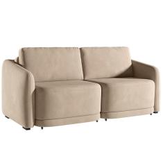 Sofá Cama Casal Para Sala 236cm Polska Z08 Veludo Bege - Mpozenato