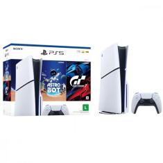 Console de Videogame Playstation 5 Slim Sony 1000GB SSD com 2 Jogos Mídia Física Bivolt Branco