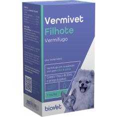 Vermífugo Biovet Vermivet Filhotes para Cães e Gatos - 20 mL