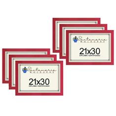 Kit 6 Molduras Porta Diploma Certificado A4 21x30 Rosa