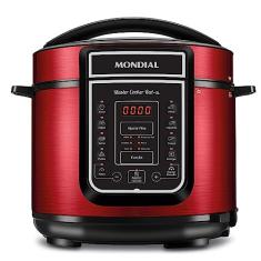 MONDIAL Panela de Pressão Elétrica Digital 5L, Vermelho/Inox, 900W, 220V - PE-39