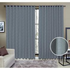 Cortina Tecido Rustico 6,00M X 2,40M Semi Blackout Azul