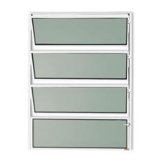Janela de Alumínio Basculante 80x60cm Vidro Mini Boreal Master Brimak Branco