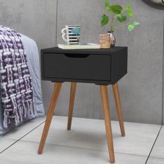 Mesa de Cabeceira Retrô Gamma Móveis Preto