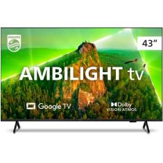 TV Philips 43 43PUG7908/78 4K Ambilight Google TV com Voz Bluetooth Dolby Atmos - Preto