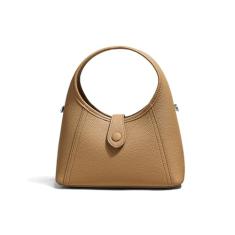 Bolsas Hobo de couro genuíno para mulheres, bolsas de ombro macias com alça superior, conjunto de bolsas femininas, Caqui