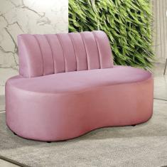 Sofá Redondo Curvo Orgânico Namoradeira Doha Rose