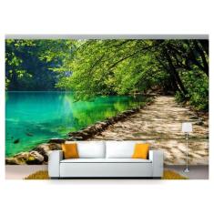 Papel De Parede Lago Peixes Caminho Carpas 3D Nlk139 - Você Decora