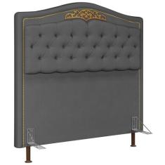 Cabeceira Cama Box Casal Queen 160cm Imperial Veludo J02 Cinza - Mpoze