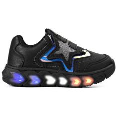 Tenis Infantil De Led Meninas Estrela Holografico Casual - LIGHT, 30, 