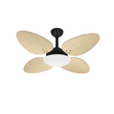 Ventilador Teto Preto 4 Pás Palha Potente Trevo Ventax 110V, 110V