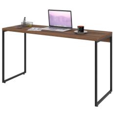 Mesa de Escritório Retangular Dynamica Industrial sem Gavetas MDF 135cm Marrom Fosco Texturizado