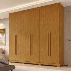 Guarda-Roupa Casal Itália 6 portas 100% MDF Linhamobília, Cinamomo