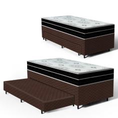 Cama Box com Colchao de Espuma D45 Pillow In Anjos OrtoConfort + Auxiliar de Espuma Unique Solteiro 88cm