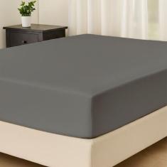 Lençol King Avulso C/ Elástico Percal 180 Fios - RAFALORO, Cinza