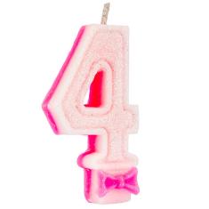 Vela de Aniversário Super Glitter Rosa Regina Número 4 71061