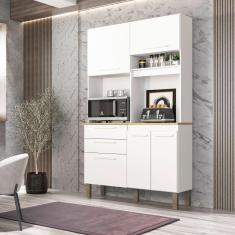 Armário de Cozinha 5 Portas 2 Gavetas Dubai Sallêto Móveis - Branco