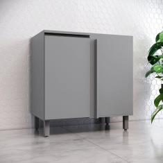 Balcão de Cozinha Canto Reto 1 Porta Diva Cinza