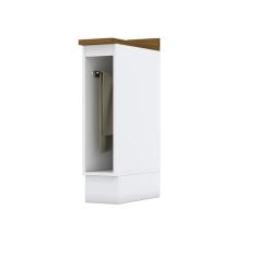 Balcão para Cozinha 20cm Porta Toalha com Tampo Emily Branco HP/Marrom