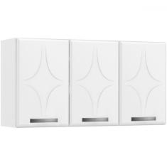 Armário Aéreo de Cozinha em Aço Rubi 3 Portas Branco - Telasul